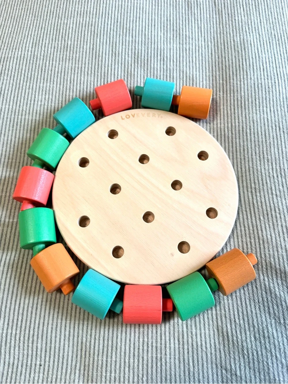 LOVEVERY Wooden Stacking Pegboard - Like New!